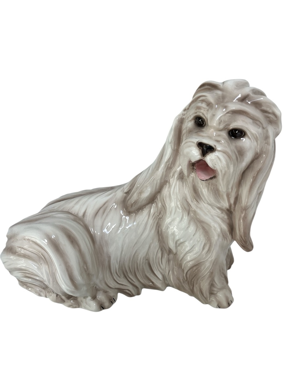 Ethan Allen Made in Italy Porcelain Lhasa Apso Shih Tzu Life Size Figurine